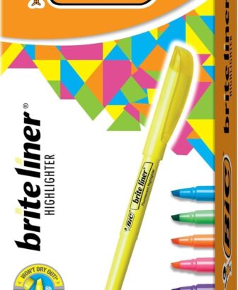 BIC Brite Liner Highlighters, Chisel Tip, School Supplies for Students and Teachers, Ideal for Notes and Textbooks, 12-Count Pack in Assorted Colors