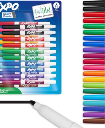EXPO Dry Erase Markers, Low Odor Ink, Assorted Colors, Fine Tip, 21 Count - Whiteboard, Essential Supplies for Office, School, Classroom, Teachers