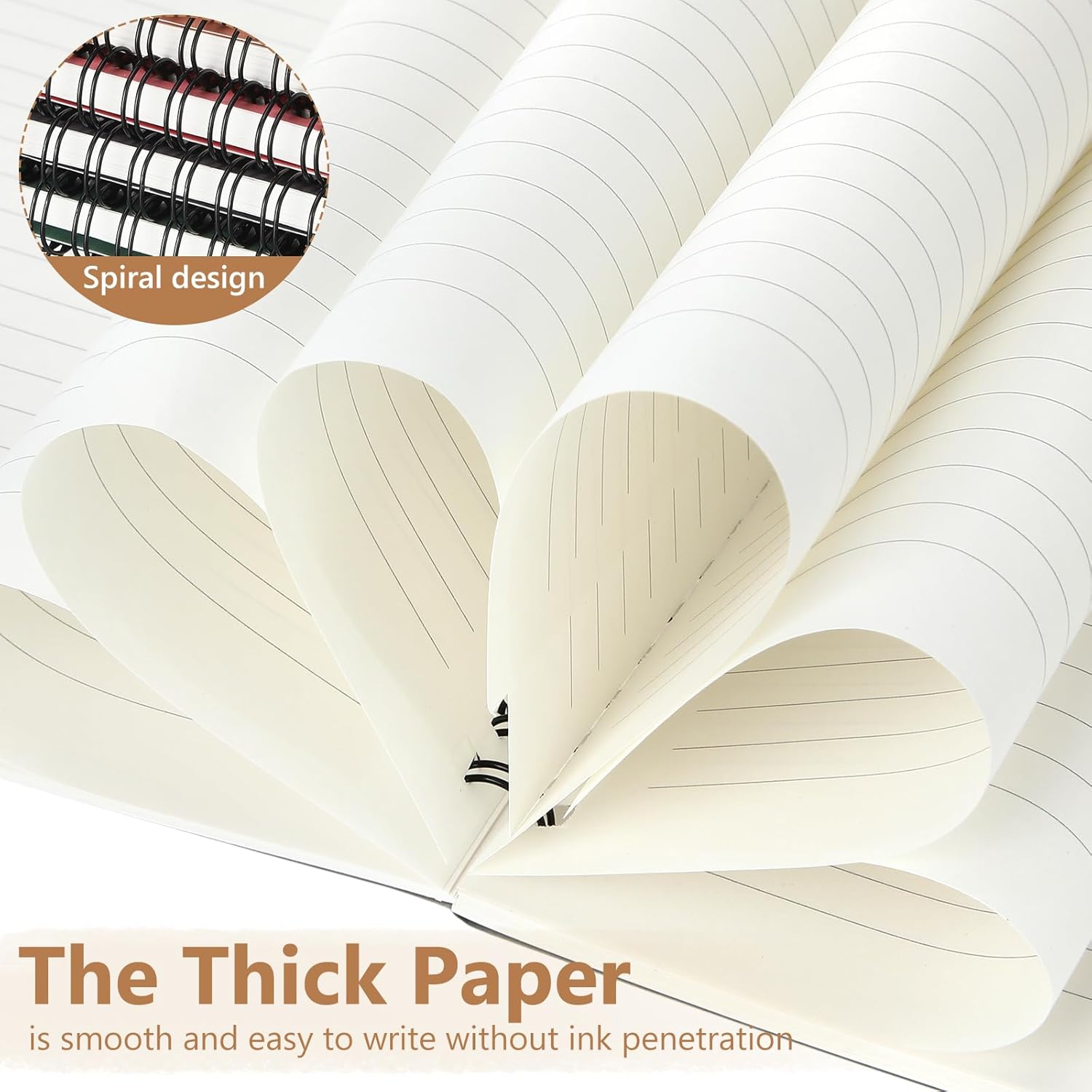Fuutreo 12 Pcs Spiral Notebook for Work A5 8.3 x 5.7 Inch College Ruled Spiral Journal Notebook Kraft Cover Ruled Paper, 12 Color, 60 Sheets, 120 Pages for Office School (Office Color,Classic) - Image 4